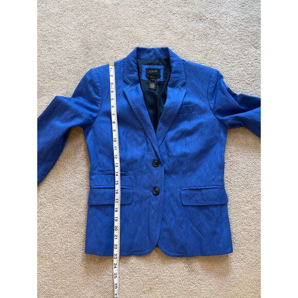 J.Crew Schoolboy Blazer Jacket Size 2 Blue Lined Office Preppy Academia Coastal - Picture 9 of 9